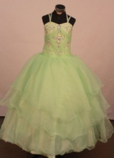Low price Ball gown Strap Floor-Length Little Girl Pageant Dresses Style FA-Y-327