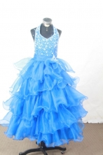 Perfect Ball gown Halter top neck Floor-Length Little Girl Pageant Dresses Style FA-Y-322