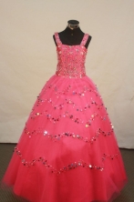 Popular Ball gown Strap Floor-Length Little Girl Pageant Dresses Style FA-Y-306