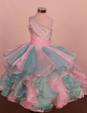 Pretty Ball gown One shoulder neck Floor-Length Little Girl Pageant Dresses Style FA-Y-351