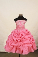 Romantic Ball gown Straples Floor-length Flower Girl Dresses Style FA-C-160