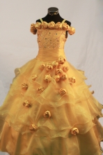 Romantic Ball gown Straps Floor-length Flower Girl Dresses Style FA-C-117