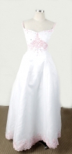 Simpel Empire Off The Shoulder Neckline Floor-Length White Appliques Flower Girl Dresses Style FA-S-209