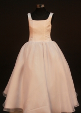 Simple A-line Square Floor-length Flower Girl Dresses Style FA-C-156