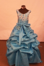 Simple Ball gown Scoop neck Floor-Length Little Girl Pageant Dresses Style FA-Y-302