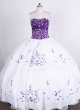 Beautiful Ball gown Strapless Floor-length Quinceanera Dresses Embroidery with Beading Style FA-Z-0015