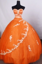 Classical Ball Gown Sweetheart-neck Floor-length Orange Quinceanera Dresses Style FA-C-085