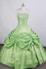 Elegant Ball gown Strapless Floor-length Quinceanera Dresses Appliques with Beading Style FA-Z-0036