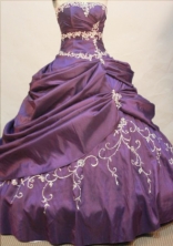  Cheap Ball gown Strapless Floor-length Taffeta Purple Quinceanera Dresses Style FA-W-185
