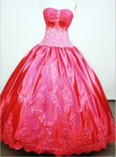  New Ball gown Strapless Floor-length Taffeta Hot Pink Quinceanera Dresses Style FA-W-082