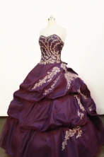  Pretty Ball gown Strapless Floor-length Purple Quinceanera Dresses Style FA-W-156 