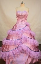 Exquisite Ball Gown Strapless Floor-Length Lavender Embroidery and Beading  Quinceanera Dresses Style FA-S-168