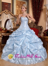 Padre Hurtado Chile Ball Gown Sweetheart Quinceanera Dress With Appliques and Pick-ups Style QDZY040FOR