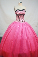 Pretty Ball Gown Sweetheart Neck Floor-Length Hot Pink Beading and Appliques Quinceanera Dresses Style FA-S-165