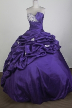   Exquisite Ball Gown Strapless Floor-length Purple Quinceanera Dress   LZ426041
