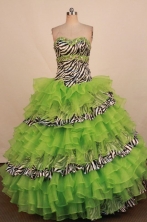 Beautiful Ball Gown Sweetheart Neck Floor-Length Spring Green Quinceanera Dresses Style L012413