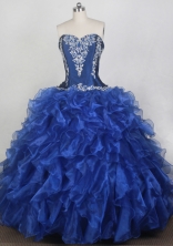 Classical Ball Gown Sweetheart Neck Floor-length Blue Quinceanera Dress LZ426083