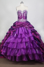 Elegant Ball Gown Sweetheart Neck Floor-length Purple Quinceanera Dress LZ426078