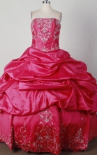 Exclusive Ball Gown Strapless Floor-length RedQuinceanera Dress X0426017