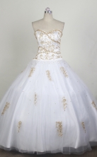 Exclusive Ball Gown Sweetheart Neck Floor-length White Quinceanera Dress LZ426070