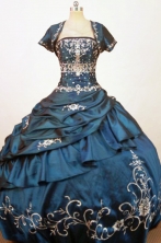 Exquisite Ball Gown Strapless Floor-Length Blue Beading and Embriodery Quinceanera Dresses Style FA-S-213