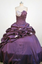 Exquisite Ball Gown Strapless Floor-Length Purple Applqiues and Beading Quinceanera Dresses Style FA-S-330