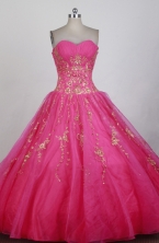 Luxurious Ball Gown Strapless Floor-length Magenta Quinceanera Dress X0426085