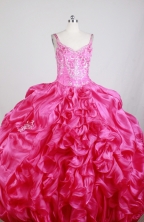 Luxurious Ball Gown Straps Floor-length Florid Quinceanera Dress X0426039
