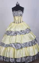 Luxurious Ball Gown Sweetheart Floor-length Yellow Quinceanera Dress LZ426010