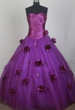 Romantic Ball Gown Sweetheart Neck Floor-length Quinceanera Dress LZ426047