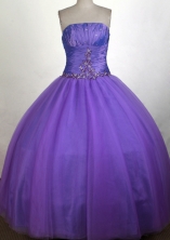 Simple A-line Strapless Floor-length Quinceanera Dress ZQ12426049