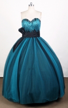 Simple Ball Gown Sweetheart Floor-length Blue Quinceanera Dress Y0426016