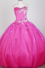 The Super Hot Ball Gown Strapless Floor-length Hot Pink Quinceanera Dress X0426064