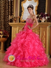 2013 Mermaid Ruffles and Beaded Decorate Bust Sweet 16 Dresses With Sweetheart Florr-length In Guazu-Cua Paraguay Style QDZY305FOR   
