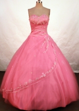 Brand New Ball Gown Sweetheart Floor-length Watermelon Taffeta Beading Quinceanera Dress StyleFA-L-118