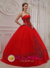 Customer Made Wholesale Tulle Sweetheart Appliques Decorate Quinceanera Dress With Floor-length In Caapucu Paraguay Style QDZY294FOR 