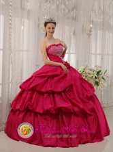 Customize Beautiful Hot Pink Wholesale Beaded Decorate Bust For Quinceanera Dress With Hand Made Flowers In Capitan Bado Paraguay Style QDZY375FOR 