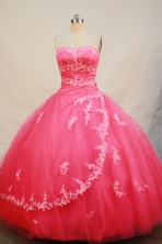 Discount Ball Gown Sweetheart Neck Floor-Length Tulle Hot Pink Quinceanera Dresses Style FA-Y-120