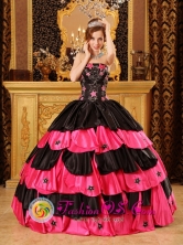 Inexpensive Stars Decorate Multi-color Strapless Taffeta Ball Gown For 2013 Quinceanera  in   El Castillo Nicaragua  Style QDZY059FOR