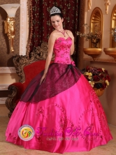 Spring Hot Pink For Brand New Quinceanera Dress Embroidery and Sweetheart with Beading  IN  El Sauce Nicaragua  Style QDZY359FOR 