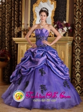 2013 Serra Brazil Princess Purple 2013 Winter Strapless Quinceanera Dress With Appliques and Pick-ups Style QDZY201FOR