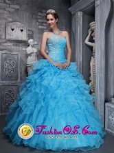2013 Sorocaba Brazil In Clearance Beaded Decorate Organza Beautiful Sweetheart Quinceanera Dress For Style ZYLJ05FOR