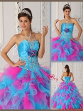 2016 Beautiful Classical Ball Gown Appliques Quinceanera Dresses in Multi Color QDZY464CFOR 