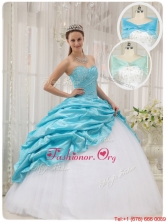 Beautiful  Ball Gown Sweetheart Quinceanera Dresses in Aqua Blue QDZY369BFOR