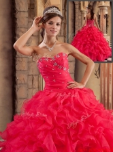 Beautiful  Sweetheart Ruffles Quinceanera Dresses in Red QDZY293BFOR