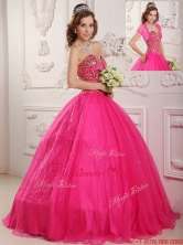 Best Selling A Line Floor Length Quinceanera Dresses in Hot Pink QDZY090BFOR