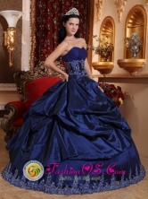 Estacion Zaldivar Chile Customer Made Royal Blue New For 2013 Quinceanera Dress Sweetheart Taffeta Appliques Ball Gown Style QDZY274FOR