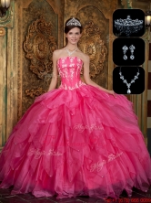 New Arrivals Strapless Sweet 16 Dresses with Appliques and Ruffles QDZY003EFOR