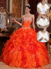 Popular 2016 Sweetheart Beading Sweet 15 Dresses in Orange QDZY061EFOR