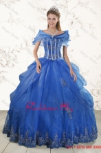 2015 Cheap Appliques Quinceanera Dresses in Royal BlueXFNAO110AFOR